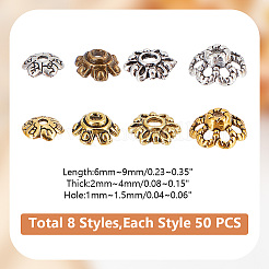 400 шт. 8 колпачка для бусин в тибетском стиле TIBE-GO0001-05