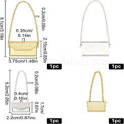 4種類のスタイルが入ったミニディスプレイ用メタルバッグ4個  開くことができ  小道具の装飾を装ったbjd人形とドールハウスのアクセサリー  ミックスカラー  52~81mm  1個/スタイル&nbsp;AJEW-FG0001-59