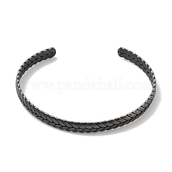 Открытые браслеты-манжеты из хирургической нержавеющей стали 316 для женщин BJEW-P319-03B-AS