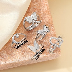 Комплекты колец-манжет/палец из нержавеющей стали и полимерной глины со стразами FS-WG0D843-02