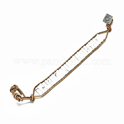 Коровьей кожаные браслеты шнура BJEW-R309-01B-02