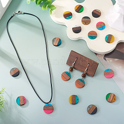 36 шт. подвески из двух цветов: прозрачной и непрозрачной смолы и орехового дерева&nbsp;RESI-TA0004-60