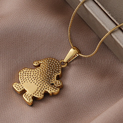 Рождественские ожерелья с подвеской Санта-Клауса из нержавеющей стали 304 с красной эмалью&nbsp;RP2300