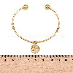 10 Stück Ionenplattierung (IP) 304 Edelstahl-Manschettenarmbänder&nbsp;BJEW-M284-20G-01