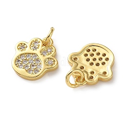 Латунные микропаве прозрачные подвески с фианитом&nbsp;KK-D221-14G