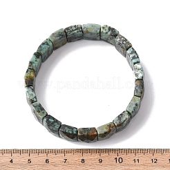 Rechteckige Stretch-Armbänder aus natürlichen afrikanischen und türkisfarbenen Perlen für Damen und Herren&nbsp;BJEW-Z149-01A