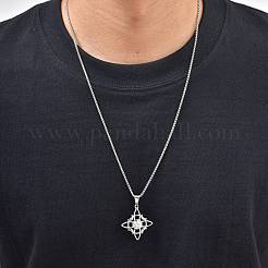 Colliers pendentifs vintage en acier inoxydable 304 avec nœud de sorcière&nbsp;WGBCAF0-01