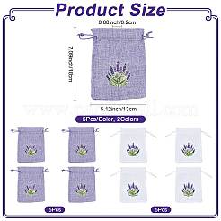 10 Stück 2-farbige Jutebeutel mit Kordelzug als Geschenk&nbsp;FB-FSF73B-01B