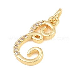 Pendenti in zirconi cubici trasparenti in micro pavè di ottone&nbsp;CU-CBA7939-01E-G