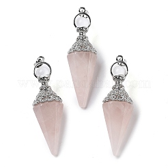 Большие подвески из смешанных натуральных и синтетических драгоценных камней в форме ограненного конуса&nbsp;G-P552-04P