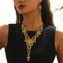 Элегантные серьги и колье из сплава с ажурными цветочными кисточками для женщин.&nbsp;FZ8785