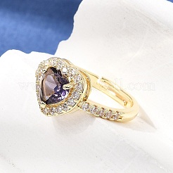 Messing Micro Pave klare Zirkonia Manschette offene Ringe&nbsp;CU-CBA5C10-13G