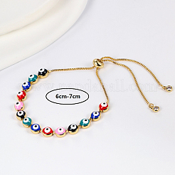 Латунный браслет-слайдер с цепочками с звеньями сглаза LU9837-2