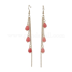 Серьги-подвески из синтетического коралла&nbsp;EJEW-JE06652