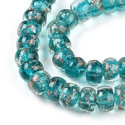 Светящиеся стеклянные бусины ручной работы из золотой фольги&nbsp;FOIL-N029-02A-05