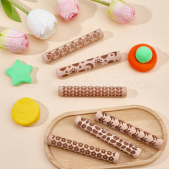 6 rullo per texture in argilla con manico in legno in 6 stili&nbsp;TOOL-CN0001-11