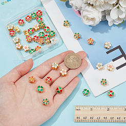 42шт 7 стиля сплава эмали европейские бусины ENAM-GO0001-17