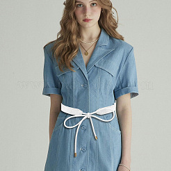 Бант из искусственной кожи обертывается вокруг пояса AJEW-WH20054-086B