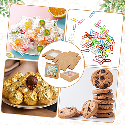 Квадратная складная креативная коробка из крафт-бумаги CON-WH0089-20C