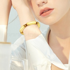 Ccb elastische Armbänder aus gebogenen Kunststoffröhrenperlen für Damen&nbsp;BJEW-SW001583-02
