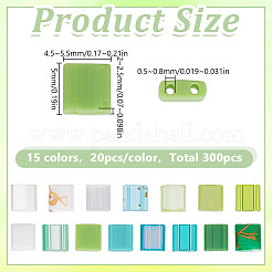 300 pièces 15 couleurs perles de rocaille en verre à 2 trous&nbsp;SEED-HY0001-35A