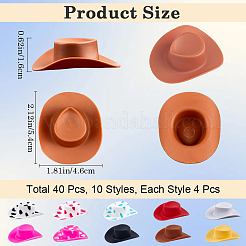 40 шт. 10 стиля пластиковая мини-шляпа ковбоя в стиле вестерн&nbsp;DOLL-CP0001-04