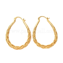 Латунные слеза серьги обруча EJEW-A143-10G