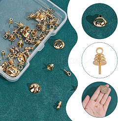 60 шт. 6 стиля латунные подвески-булавки с чашечкой из жемчуга FIND-AR0005-35