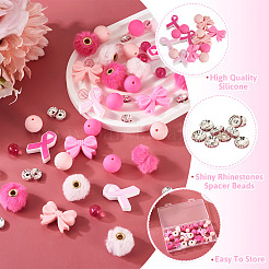 48 шт. набор украшений для самостоятельной сборки на тему осведомленности о раке груди&nbsp;DIY-TA0013-60