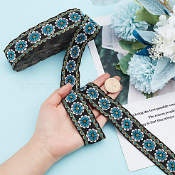 Polyester-Spitzenband im Ethno-Stil mit Blumenstickerei&nbsp;OCOR-WH0067-48C