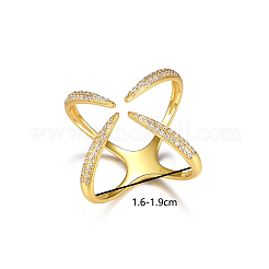 Элегантное кольцо из стерлингового серебра s925 с открытым крестом и кубическими цирконами для женщин AU6485