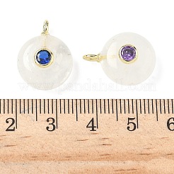 Плоские круглые подвески из натурального кварца&nbsp;G-H318-01G-12