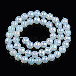 Chapelets de perles en verre transparent électrolytique&nbsp;GLAA-T032-T8mm-AB14