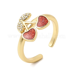 Messing Micro Pave klare Zirkonia Manschette offene Ringe&nbsp;RJEW-C164-04D-G