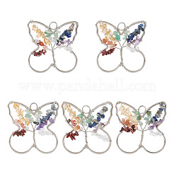 5 pièces 7 pendentifs en alliage de pierres précieuses chakra&nbsp;G-TA0001-40