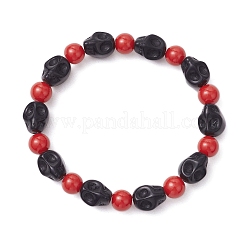 Синтетический бирюзовые бисером браслеты простирания&nbsp;BJEW-JB12093-03