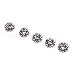 Антикварные серебряные бусины-проставки в тибетском стиле со снежинками&nbsp;AA119