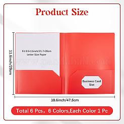 6 шт. 6-х цветные полипропиленовые пластиковые папки для файлов&nbsp;AJEW-CP0006-41