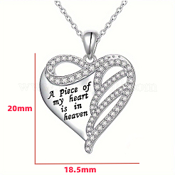 Ожерелья из латуни с подвесками в форме сердца и слова и кристаллами из горного хрусталя&nbsp;FS-WGA6E8B-01