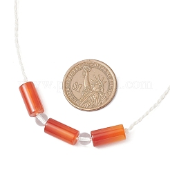 Регулируемые ожерелья из натурального сердолика и синтетического кварцевого кристалла с круглыми бусинами&nbsp;NJEW-JN05321