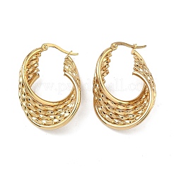 Orecchini a cerchio multistrato in acciaio inossidabile 201 twist&nbsp;EJEW-D354-01G