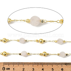 Круглые граненые цепочки из белого нефрита ручной работы CHC-F021-01G-03