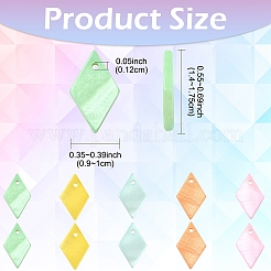 スプレー塗装された天然淡水貝ペンダント30個  菱形チャーム  ライトサーモン  14~17.5x9~10x1.5~2mm  穴：1.2mm&nbsp;BSHE-YW0001-17A