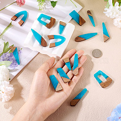 20шт 10 стиля подвески из смолы и дерева&nbsp;WOOD-TA0002-67C