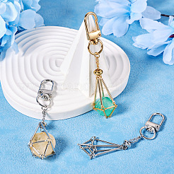 2 шт. 2-цветный латунный пустой держатель для камня для брелка&nbsp;KEYC-TA0001-34