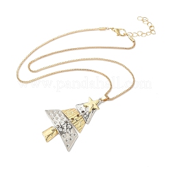 Женские ожерелья из сплава с подвеской в виде рождественской елки&nbsp;NJEW-F359-01