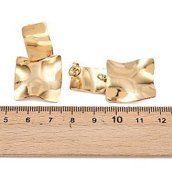 304ステンレススチール製スクエアダングルスタッドピアス  イオンプレーティング（ip）  18KGP本金メッキ  40.5x22mm&nbsp;EJEW-K268-79A-G