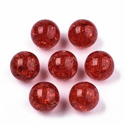 Brins de perles rondes acryliques craquelées transparentes&nbsp;CCG-R002-12mm-02