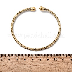 Плетеные браслеты-манжеты из нержавеющей стали 304 BJEW-A067-03G