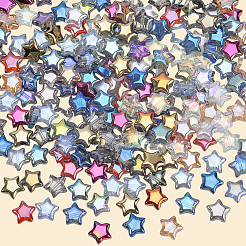 300шт 15 цвета гальванические прозрачные стеклянные бусины&nbsp;GLAA-PA0001-18